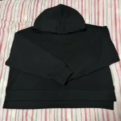 GU　ダブルフェイススリットパーカー　長袖　ブラック　М