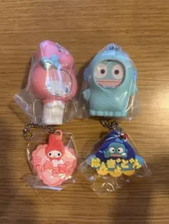 サンリオ フォトフレームマスコットとシリコンキーホルダーの4個セット