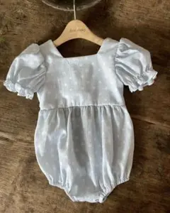 anneshirley ドット　夏服　ロンパース　ベビー　半袖　M