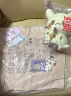 ポケモン　ポケピース一番くじ　ラストワンミミッキュぬいぐるみ　刺繍トートバッグ