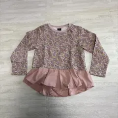 【120cm】crescent 花柄ペプラムトレーナー