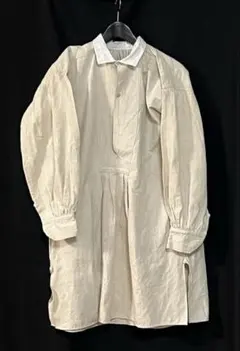 1910-20s フランス アンティーク リネン グランパシャツ ①