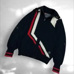 dieselディーゼル　ジップアップニット　アウタートップス　赤ブラック（C2