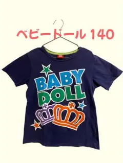 BABY DOLL✨ Tシャツ ✨140 ✨ネイビー✨王冠✨紺✨半袖✨オシャレ