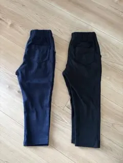 キッズ　ネイビー・ブラック ストレッチパンツ 2点セット
