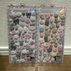 【正規品】ふわふわボンボンドロップシール　ねこねこ　しろくろ