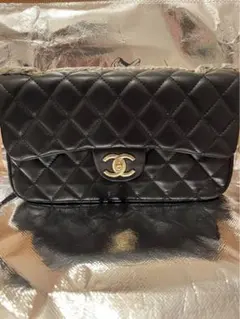 香奈兒 黑色 菱格紋 側背包 贈品