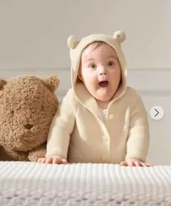 ベビーギャップ　くま耳　ブラナンベア　ガーターセーター　パーカー　フード