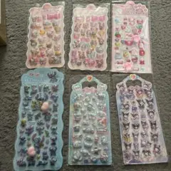 かわいいキャラクター立体シール6シートセット