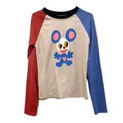 y2k 平成ギャル　カラフル長袖Tシャツ　パッチワーク　ニットカットソー　00s