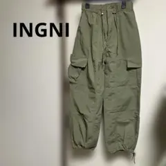 INGNI カーゴパンツ オリーブ色 ドローストリング付き