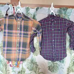 <Ralph Lauren>140㎝ 2枚セット　チェック柄 長袖シャツ