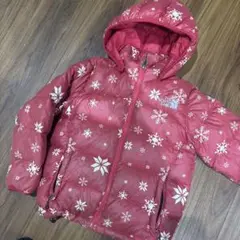 The North Face ピンクダウンコート 雪の結晶柄