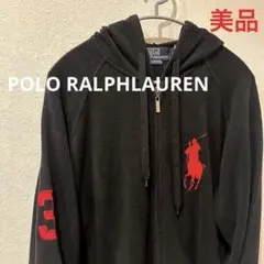 ポロラルフローレン パーカー　フーディー　ブラック 黒 ビッグポニー　L