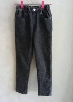 BRIGHT SHINING ブラックデニムパンツ しまむら　size140