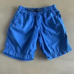 青いハーフパンツ ウエストゴム ポケット付き