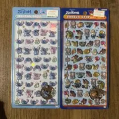 ディズニー　ボンボンドロップシール　ミニ　スティッチ　ズートピア