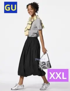 セール❣️GU　今季完売　バブルヘムミディスカート　XXL　大きいサイズ　黒　新品