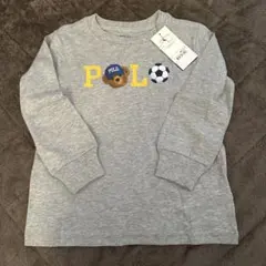 新品タグ付きpolo Ralph Lauren 長袖Tシャツ くまサッカー100
