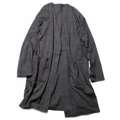 美品 SOPHNET ソフネット ノーカラー ガウン シャツ コート グレー Sのサムネイル