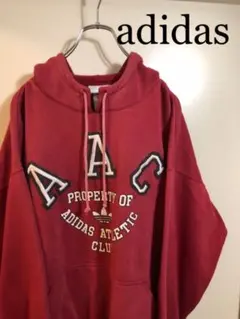 希少【adidas】大人気 アディダス デカロゴ パーカー スウェット