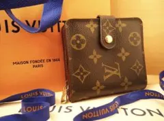 【正規品】 ルイヴィトン モノグラム コンパクトジップ 二つ折 財布 752美品