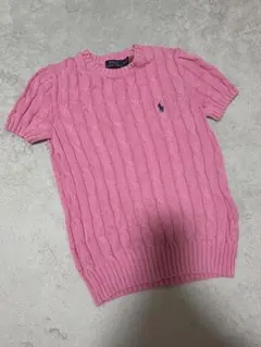 POLO RALPH LAUREN 半袖ケーブルニット ピンク ポニー刺繍 - メルカリ