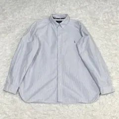ラルフローレン オックスフォードボタンダウンシャツ ストライプ大きいサイズ2XL