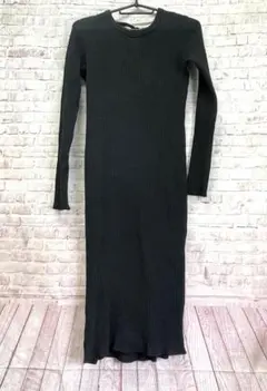 ロンハーマン ヴィンテージ リブ ニット ワンピース ブラック バックリボン S