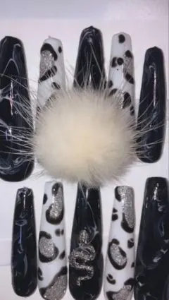 ヒョウ柄ネイルチップセット 10個