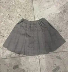 petit main グレー チェック柄 プリーツスカートハーフパンツ