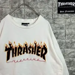 THRASHER スラッシャー ファイヤーパターン ワッペン スウェット 古着