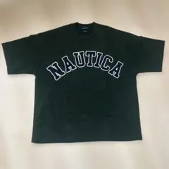 NAUTICA ノーティカ 半袖Tシャツ ロゴプリント グリーンコットン100%