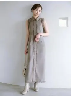 SNIDEL ノースリフリンジワンピ
