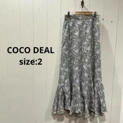 ココディール COCO DEAL 花柄 ラメ 裏地付　マーメイド スカート 2