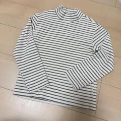 白と黒のストライプ タートルネック 130 UNIQLO
