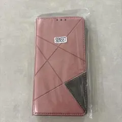 aquos sense7 ケース 手帳型 財布型 カバー 横置き　ローズゴールド