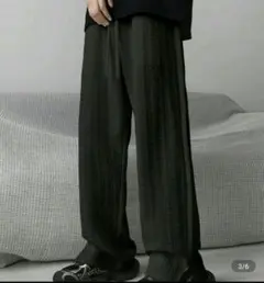 SHEIN　ジャガードスプリットヘムスリットストレートパンツ