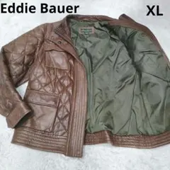 【人気】エディーバウアー レザージャケット ダウン キルティング ラムレザー