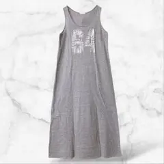 【ジーユー】ノースリーブロングワンピース カットソー(L)Aライン Uネック