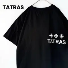 10【希少デザインL】タトラス センタービックロゴ入りTシャツ ブラック