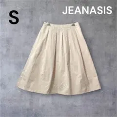 ジーナシス ベージュ S フレアスカート 上品 シンプル ひざ丈 キレイめのサムネイル