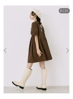 earth music&ecology バックオープンチュニックワンピース