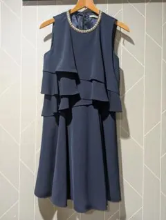 L'EST ROSE ネイビーフリルドレス