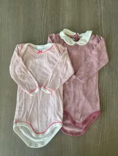 ベビー長袖ボディスーツ2点セット