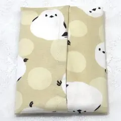 ハンドメイド　ポケットティッシュケース　シマエナガ　水玉