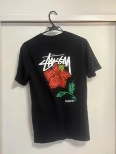 Stussy ハイビスカス Tシャツ ブラック Sサイズ フラワー