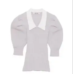 SNIDEL コントラストスリーブニットプルオーバー