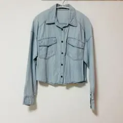 rienda ライトブルーデニムシャツ 長袖 サイズFREE