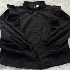 フリルブラウス 黒